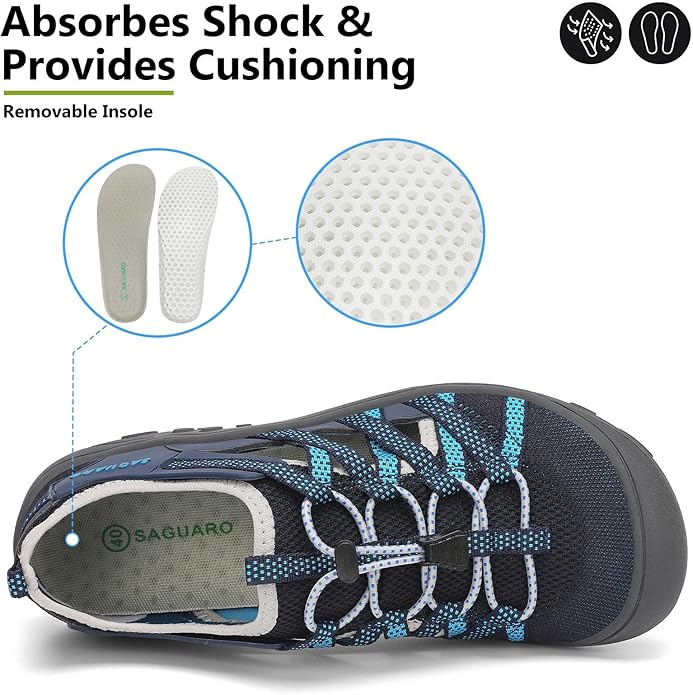 Mishansha Womens Hiking Sandals Closed Toe Comfortable Sport Sandal Non-Slip Quick Dry Water Shoes for Outdoor Beach Trekking