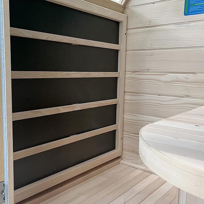 Durasage 1-Person Carbon Infrared Sauna for Home Use – Indoor Hemlock Wood Sauna with 760W Heating Panels, Digital Touchpad, Relaxation Spa, Easy Assembly, Full Body Detox, Stress Relief