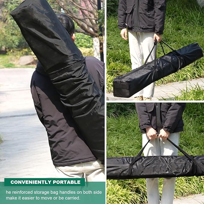 67 Inch Waterproof Umbrella Storage Bag for Outdoor Beach Patio Umbrellas, Oversized Hammock and Steel Stand With Handles and Zippers, Black