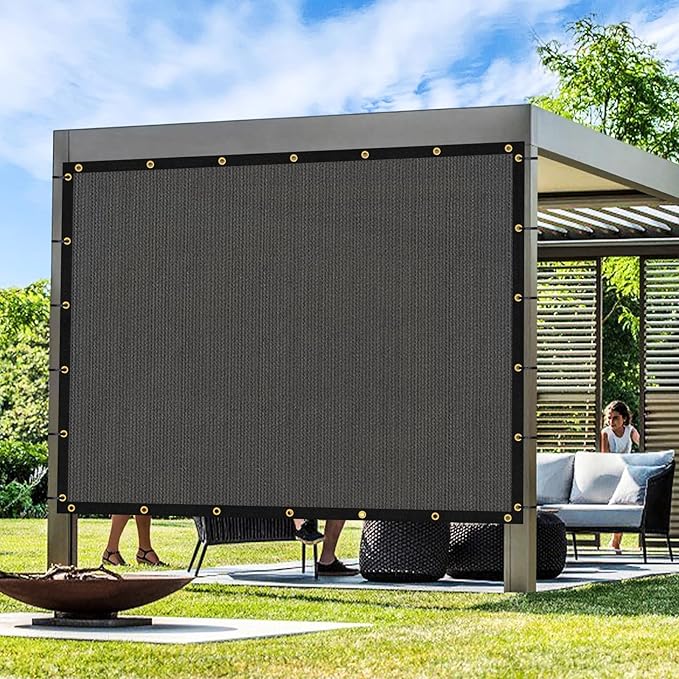 Artpuch Outdoor Pergola Shade Cover 8x9 FT Sun Shade Cloth with Grommets Dark Grey 90% UV Protection Canopy Patio Privacy Screen (Customized Available)
