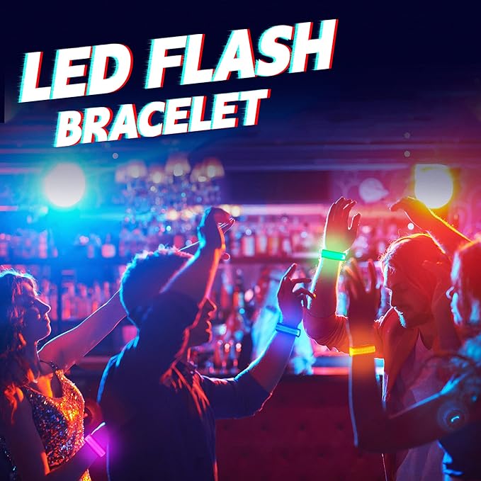 8 PCS LED Glow Bracelets, Light Up Wristbands - Halloween Glow in The Dark Party Bracelets Favors Supplies for Christmas, Concerts, Festivals, Game Prizes, Sports, Rave Accessories（Orange）