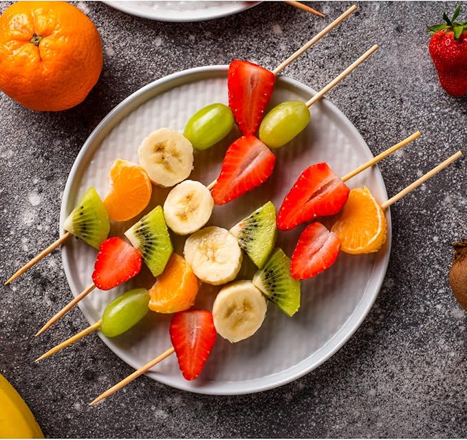 1000 PCS Bamboo Skewers, 12 Inch Wooden Skewer for Appetizers, Fruit, Kebabs, Grilling Barbecue, Mini Burger, Sausage, Cocktail Picks for Drinks, Long Toothpicks, Food Sticks Natural, Kitchen Gadget