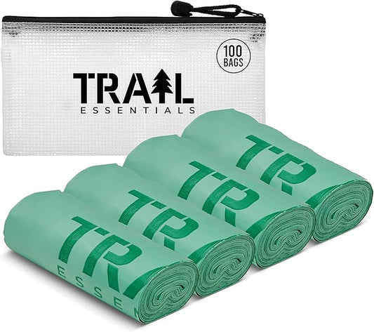 Toilet Bags, Certified Biodegradable and Compostable; Use and Bury in Ground –Includes Convenient Water Resistant Carry Case