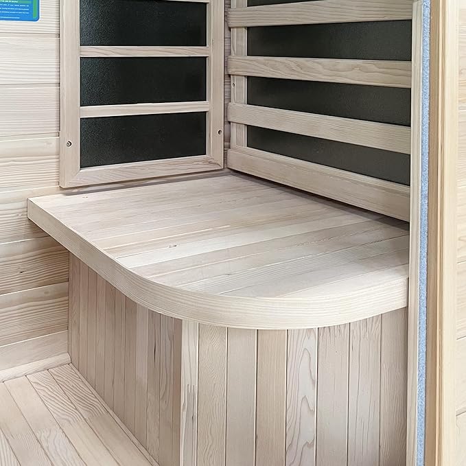 Durasage 1-Person Carbon Infrared Sauna for Home Use – Indoor Hemlock Wood Sauna with 760W Heating Panels, Digital Touchpad, Relaxation Spa, Easy Assembly, Full Body Detox, Stress Relief