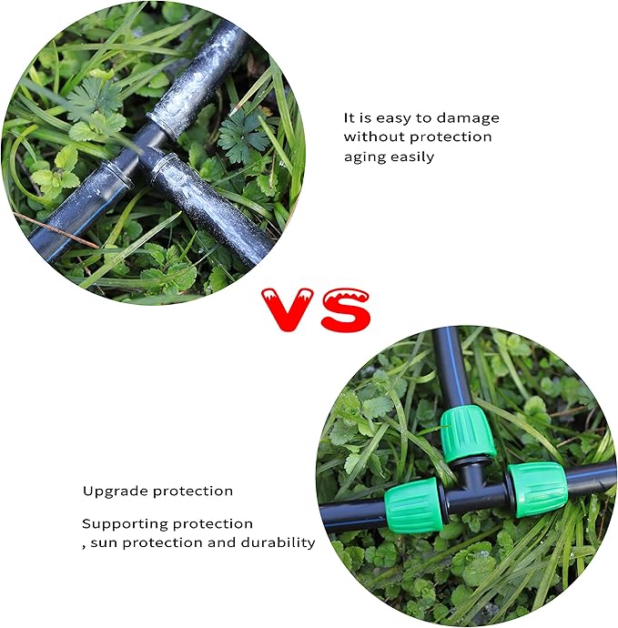 52 FT 1/2”PVC Garden Irrigation Tubing Hose（OD:16mm,ID:12mm),1/2 inch Drip Irrigation Tubing Main Line Hose Tube with Drip Irrigation Fitting Connector for Garden Watering Drip Irrigation System