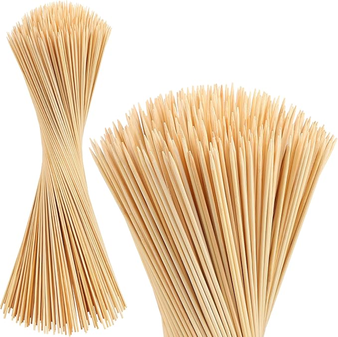 300 Pack Marshmallow Roasting Sticks, 30 Inch Smores Stick Extra Long for Fire Pit, 5mm Thick Bamboo Barbecue Skewers Outdoor for BBQ Kabob Grilling, Campfire, Hotdog, Plant Support