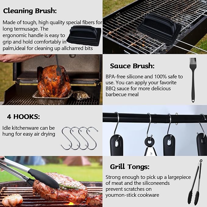 Griddle Accessories Kit for Blackstone and Camp Chef,Extra Thickened Stainless Steel Grill Accessories Set，Grill Tools Set with Enlarged Grill Spatula, Griddle Cover Salt and Pepper Shakers (23PCS)