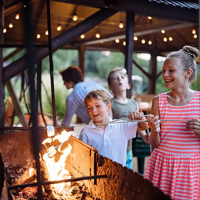 Zulay Sturdy Marshmallow Sticks for Fire Pit Extra Long - Great Smores Sticks Smores Kit for Fire Pit - Marshmallow Roasting Skewers - Hot Dog Fork Bonfire Glamping Camping Accessory 32" Value 10 Pack