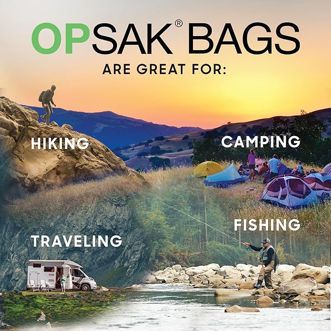 LOKSAK - OPSAK Odorproof Dry Bags for Backpacking, Hiking and Storage- Resealable Reusable and Recyclable Storage Bags (2 Pack 7 in x 7 in)