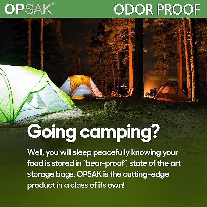 LOKSAK - OPSAK Odorproof Dry Bags for Backpacking, Hiking and Storage- Resealable Reusable and Recyclable Storage Bags (2 Pack 7 in x 7 in)