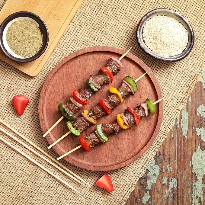 1000 PCS Bamboo Skewers, 12 Inch Wooden Skewer for Appetizers, Fruit, Kebabs, Grilling Barbecue, Mini Burger, Sausage, Cocktail Picks for Drinks, Long Toothpicks, Food Sticks Natural, Kitchen Gadget